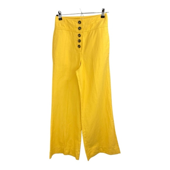 NWT Boden High Waist Wide Leg Flare Trousers size 2 Yolk Yellow - Picture 1 of 12